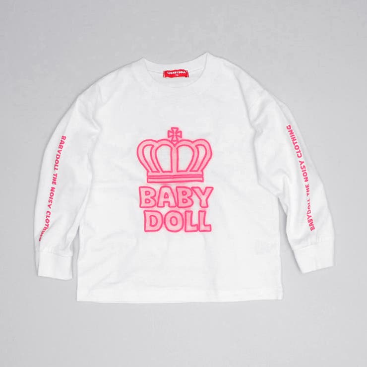 ホワイト×ピンク | 親子お揃い BIGネオン発泡プリントロンT 1056K | BABYDOLL