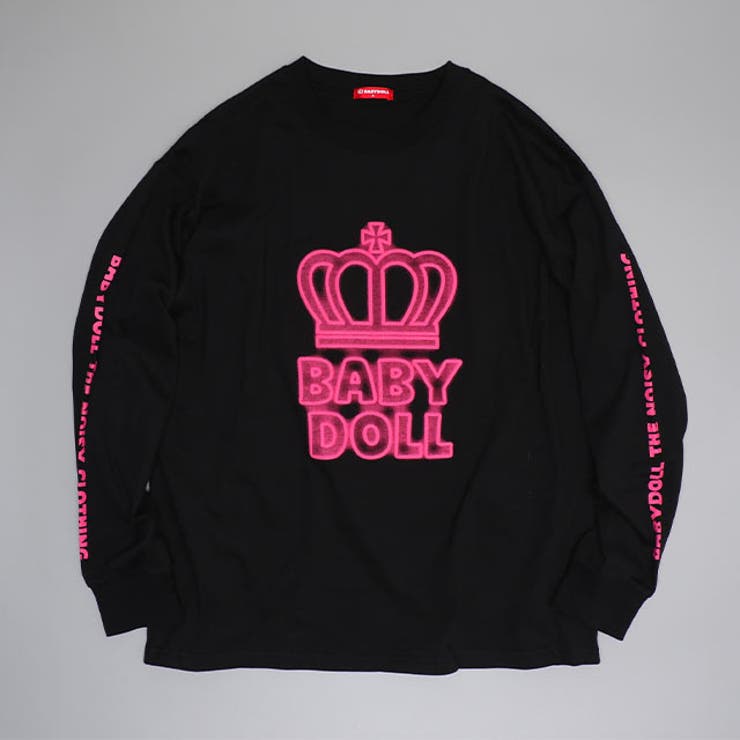 ブラック | 親子お揃い BIGネオン発泡プリントロンT 1056A | BABYDOLL