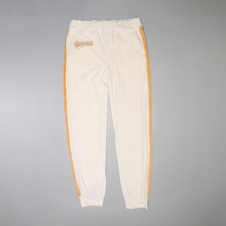 オフホワイト | 親子お揃い パイピングベロアロングパンツ 1058A (トップス別売り) | BABYDOLL