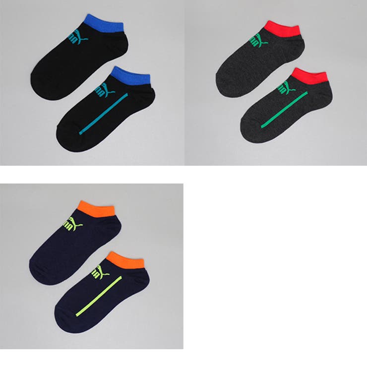 ネイビー | WEB限定 PUMA 配色スニーカーソックス 3足セット 1093 | BABYDOLL