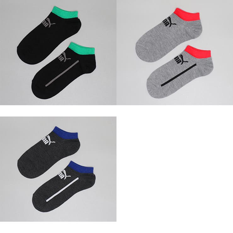 チャコール | WEB限定 PUMA 配色スニーカーソックス 3足セット 1093 | BABYDOLL