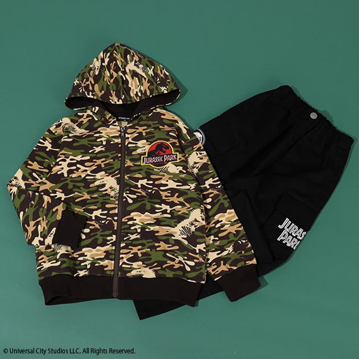 ジュラシックパーク カモフラ総柄ジップパーカー 1122K[品番