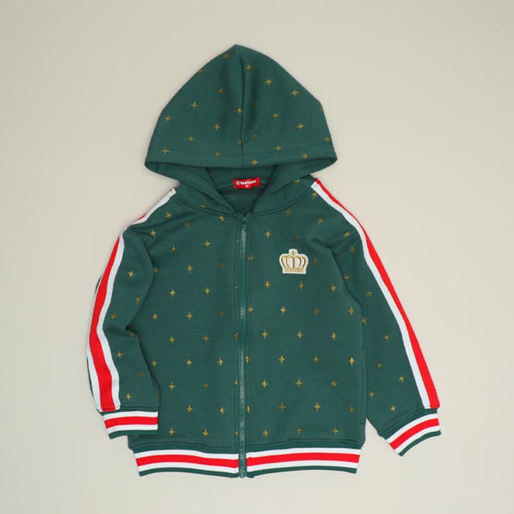 グリーン | 親子お揃い スパークルラインジップパーカー 1186K （ボトムス別売） | BABYDOLL