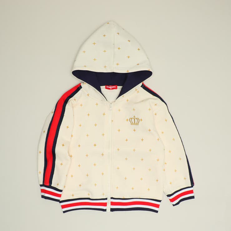 オフホワイト | 親子お揃い スパークルラインジップパーカー 1186K （ボトムス別売） | BABYDOLL