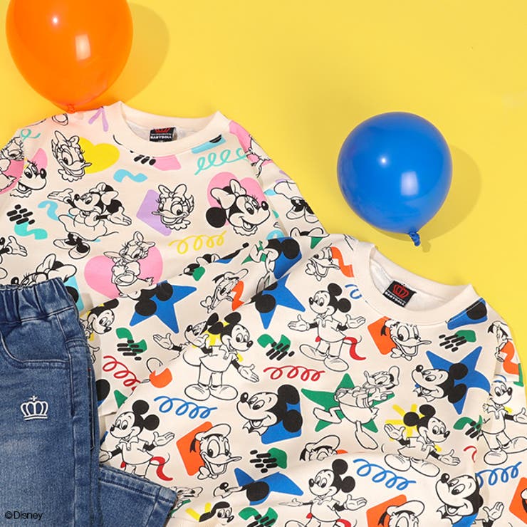 親子お揃い ディズニー カラフル総柄トレーナー 1203K | BABYDOLL | 詳細画像14 