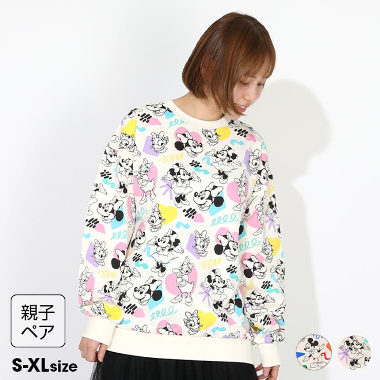 親子お揃い ディズニー カラフル総柄トレーナー 1203A | BABYDOLL | 詳細画像1 