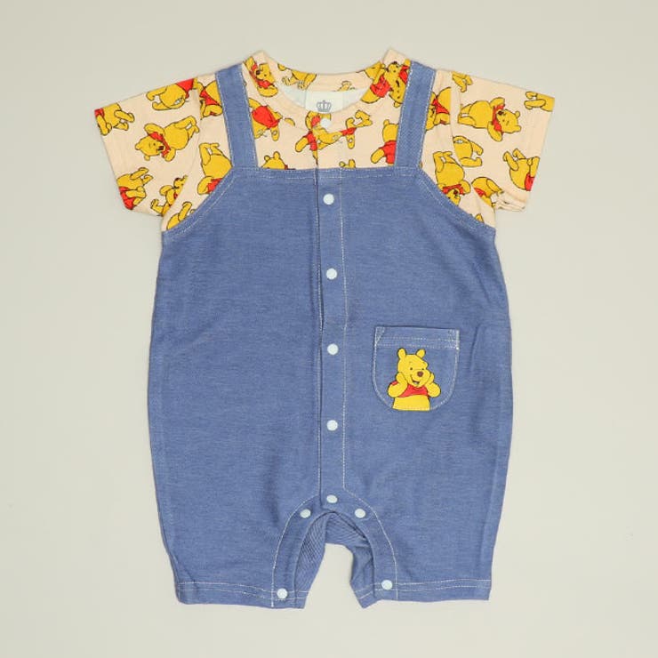 プー | ディズニー 総柄サロペット風ロンパース 1209B | BABYDOLL