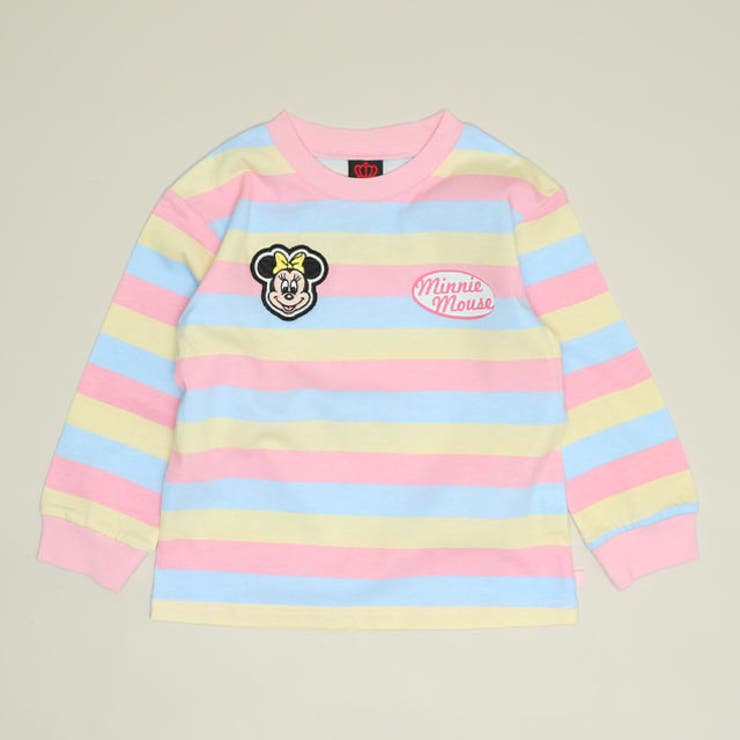 ミニー | 親子お揃い ディズニー ワッペン付ボーダー柄ロンT 1257K | BABYDOLL