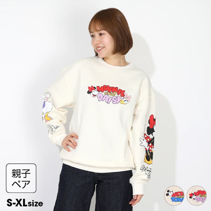 親子お揃い ディズニー 袖キャラクタートレーナー 1258A | BABYDOLL | 詳細画像1 