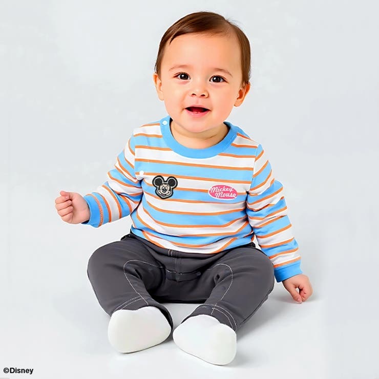 ディズニー ワッペン付ボーダー柄ロンパース 1259B | BABYDOLL | 詳細画像2 