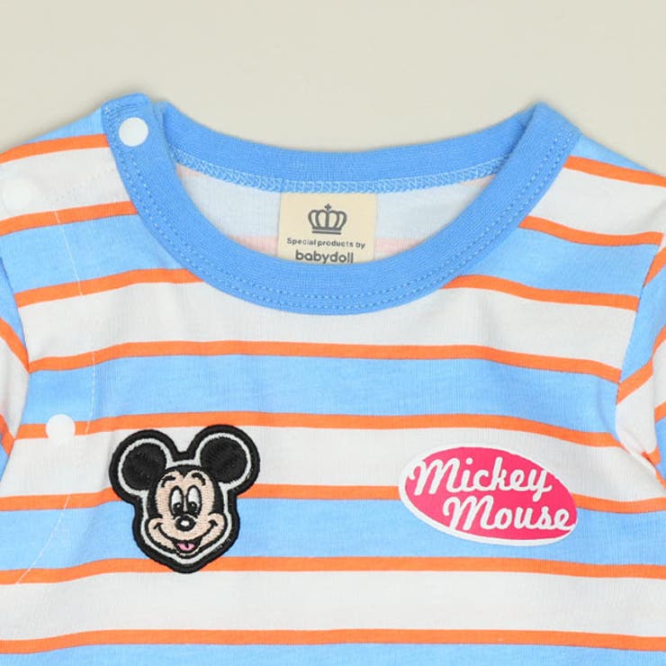 ディズニー ワッペン付ボーダー柄ロンパース 1259B | BABYDOLL | 詳細画像7 