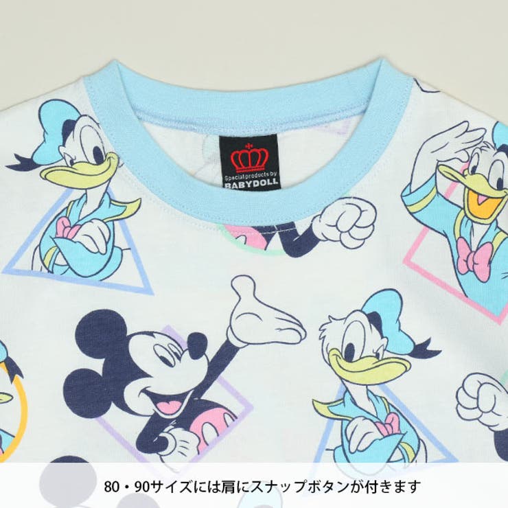 親子お揃い ディズニー WEB限定 パステル総柄Tシャツ 1332K | BABYDOLL | 詳細画像13 