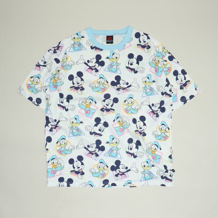 ミッキー＆ドナルド | 親子お揃い ディズニー WEB限定 パステル総柄Tシャツ 1332A | BABYDOLL