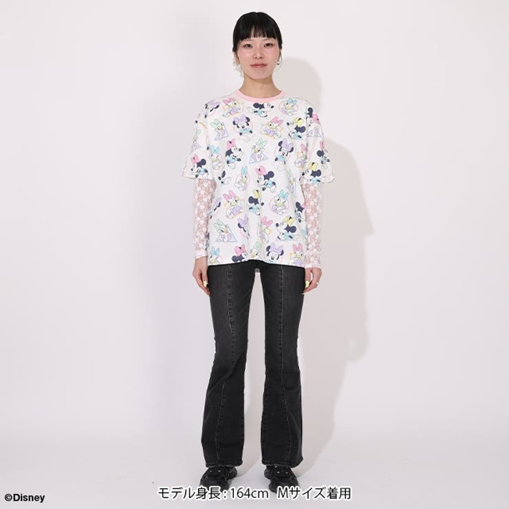 親子お揃い ディズニー WEB限定 パステル総柄Tシャツ 1332A | BABYDOLL | 詳細画像2 