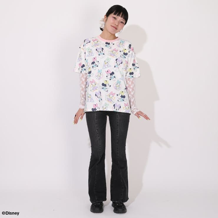 親子お揃い ディズニー WEB限定 パステル総柄Tシャツ 1332A | BABYDOLL | 詳細画像4 