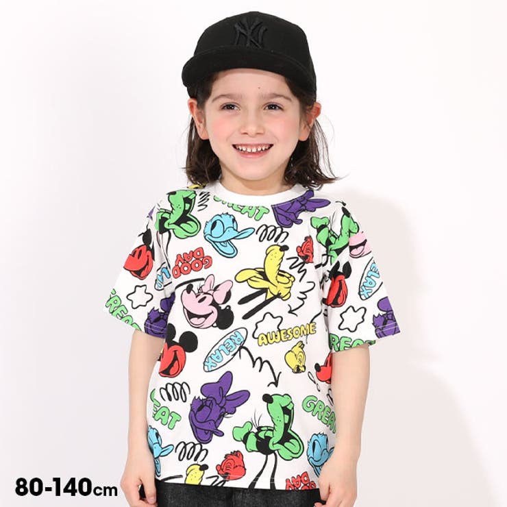 親子お揃い ディズニー カラフル総柄Tシャツ 1333K | BABYDOLL | 詳細画像1 