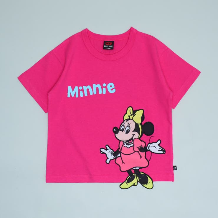 ミニー | ディズニー 手描き風ロゴキャラクターワッペンTシャツ 1334K | BABYDOLL