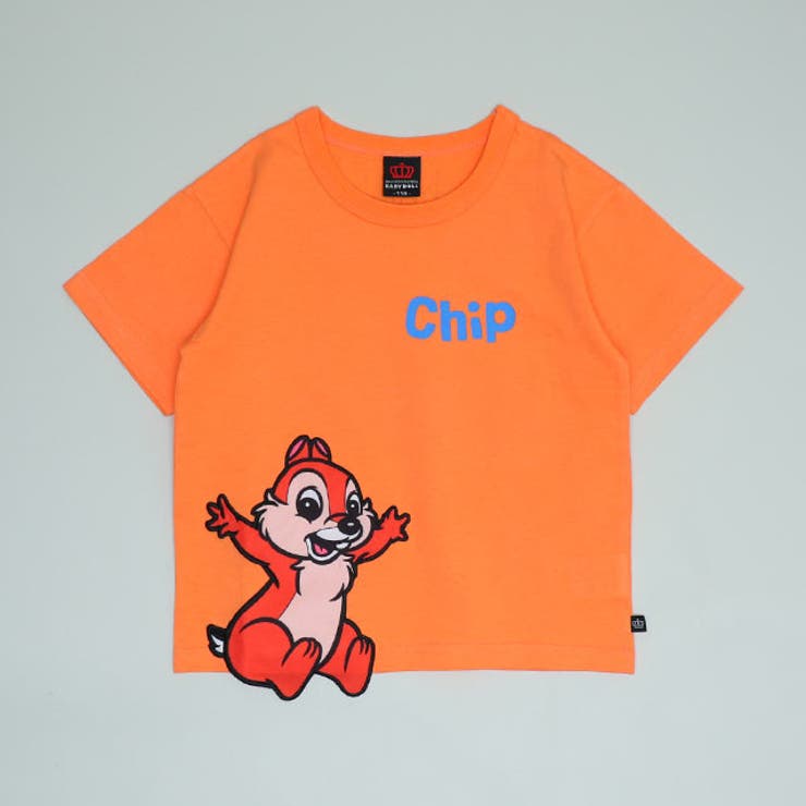 チップ | ディズニー 手描き風ロゴキャラクターワッペンTシャツ 1334K | BABYDOLL