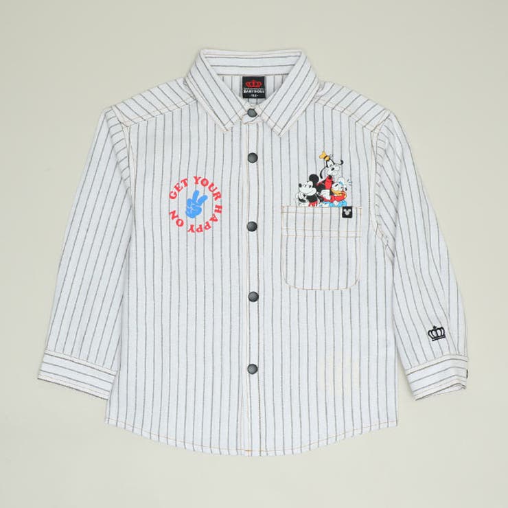 ミッキー | ディズニー ストライプシャツ 1338K | BABYDOLL