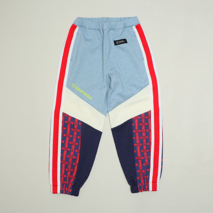 レッド | モノグラム切替ロングパンツ 1382K （トップス別売） | BABYDOLL