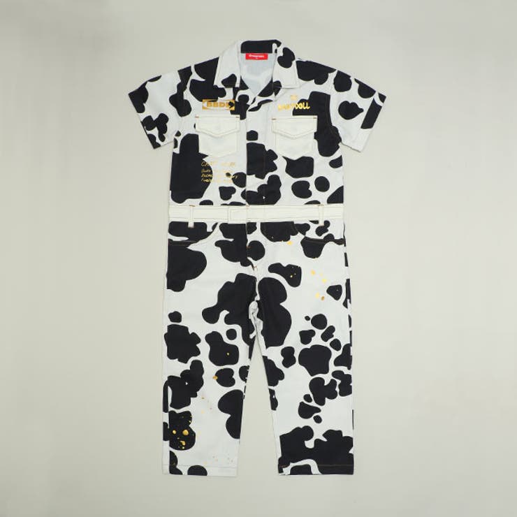 ウシ柄 | ツイル半袖つなぎ 1385K | BABYDOLL