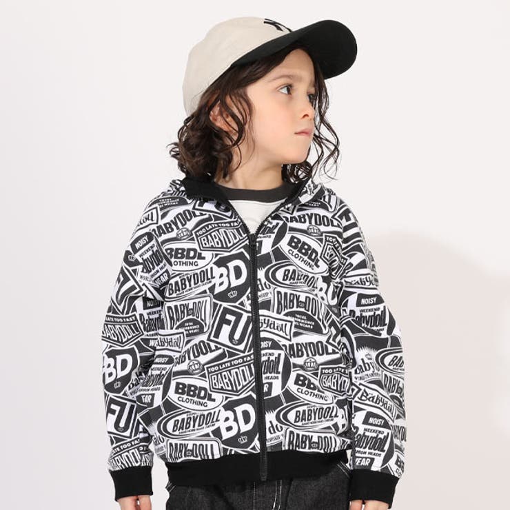 ステッカー総柄ジップパーカー 1386K | BABYDOLL | 詳細画像3 