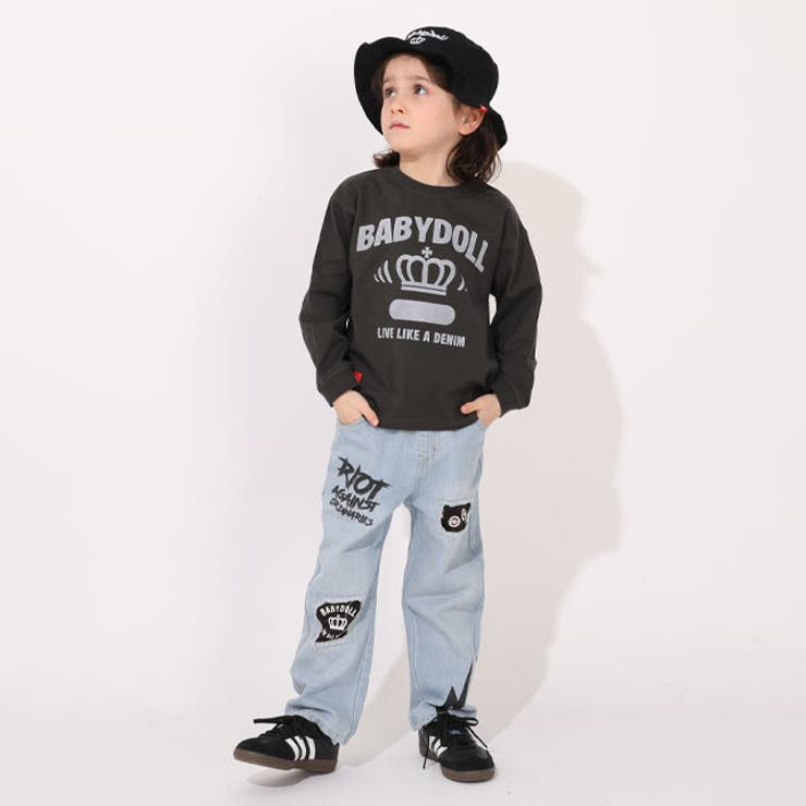 親子お揃い 抜染カレッジロンT 1391K | BABYDOLL | 詳細画像4 