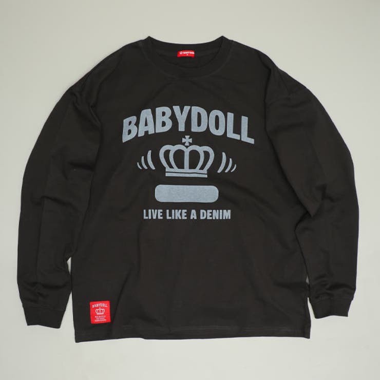 チャコール | 親子お揃い 抜染カレッジロンT 1391A | BABYDOLL