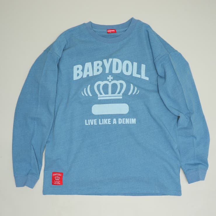 デニム | 親子お揃い 抜染カレッジロンT 1391A | BABYDOLL