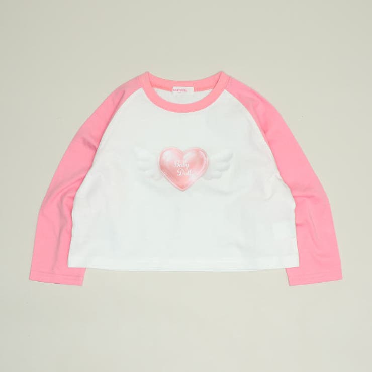 ソフトピンク | ぷっくりプリントラグランロンT 1418K | BABYDOLL