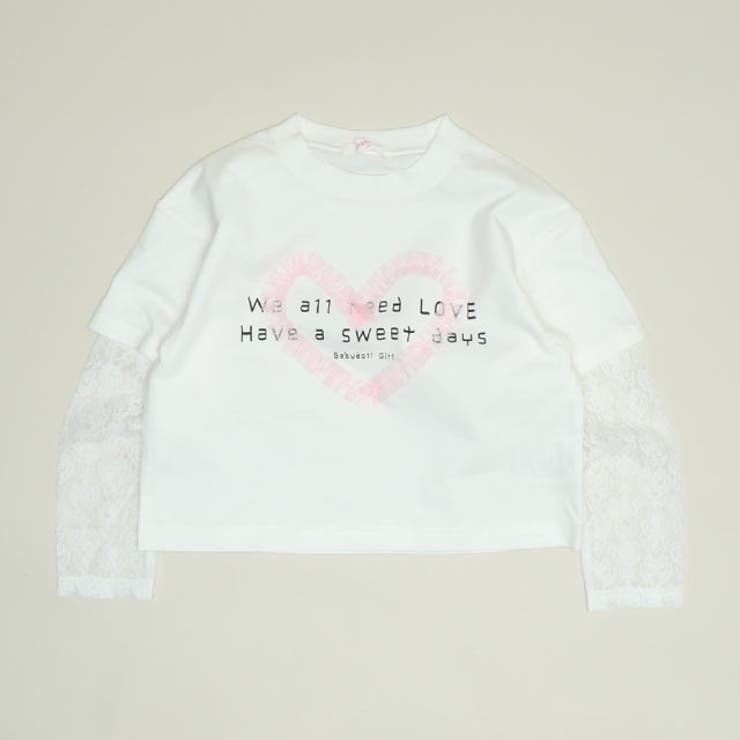 ホワイト | レース袖レイヤードロンT 1419K | BABYDOLL