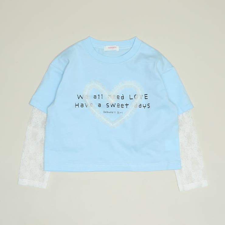 ソフトブルー | レース袖レイヤードロンT 1419K | BABYDOLL