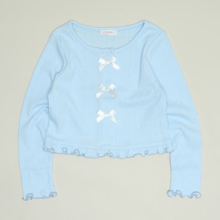 ソフトブルー | リボンカーディガン 1420K | BABYDOLL