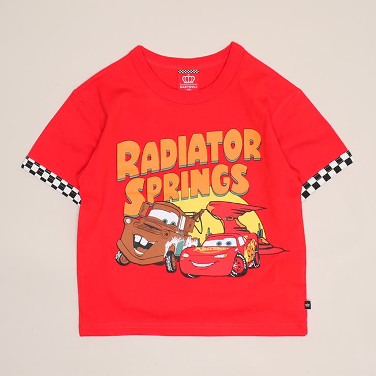 レッド | ディズニー カーズ 配色リブTシャツ 1467K | BABYDOLL