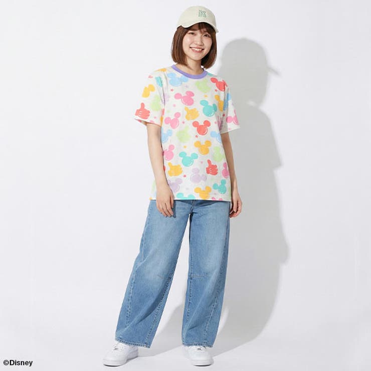 親子お揃い ディズニー WEB限定 パステル総柄Tシャツ 1485A | BABYDOLL | 詳細画像2 