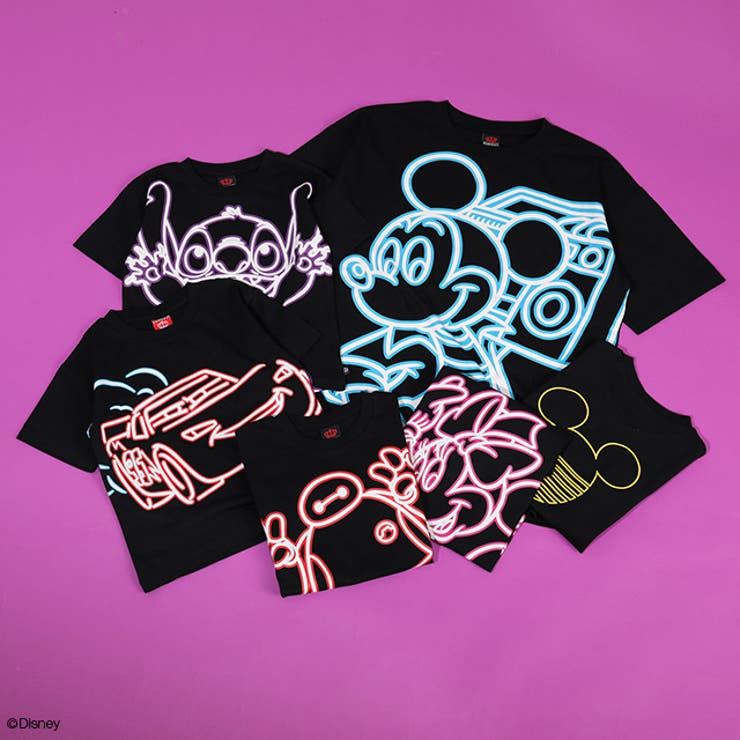 親子お揃い ディズニー ネオン蓄光Tシャツ 1488K | BABYDOLL | 詳細画像24 