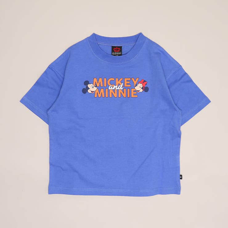 ミッキー＆ミニー/ブルー | 親子お揃い ディズニー バックキャラクターTシャツ 1489K | BABYDOLL