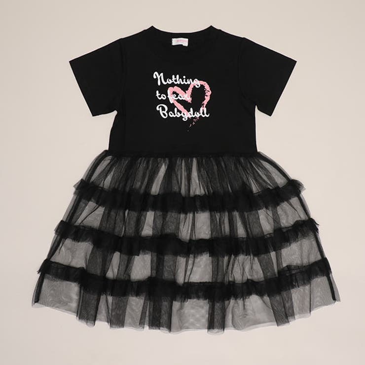 ブラック | シアーティアード切替ワンピース 1540K | BABYDOLL