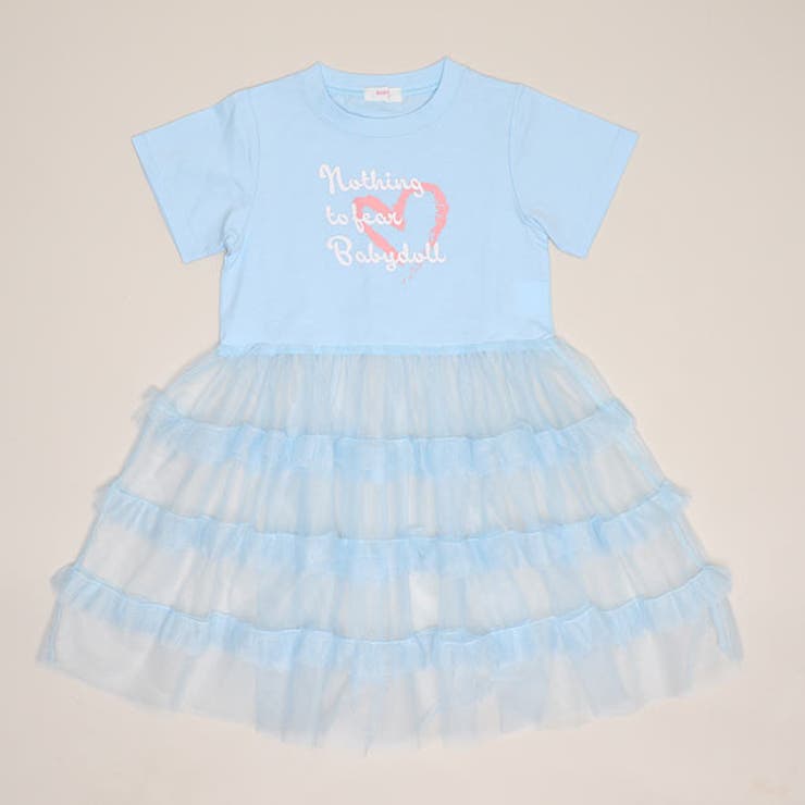 ソフトブルー | シアーティアード切替ワンピース 1540K | BABYDOLL