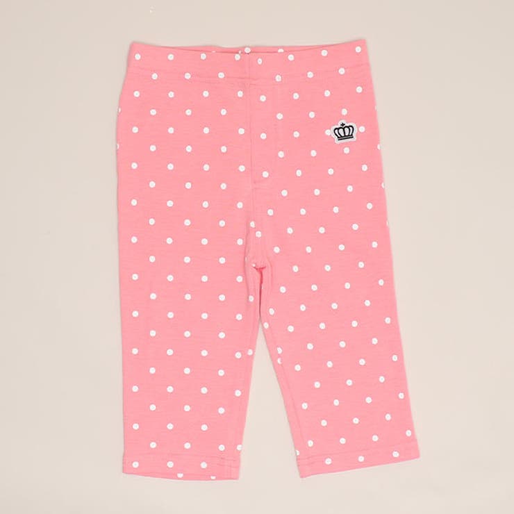 ドットソフトピンク | ウルトラストレッチ6分丈パンツ 総柄 1553K | BABYDOLL