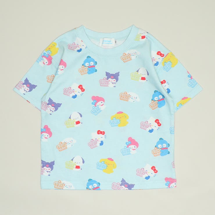 ソフトブルー | サンリオ パステル総柄Tシャツ 1557K | BABYDOLL