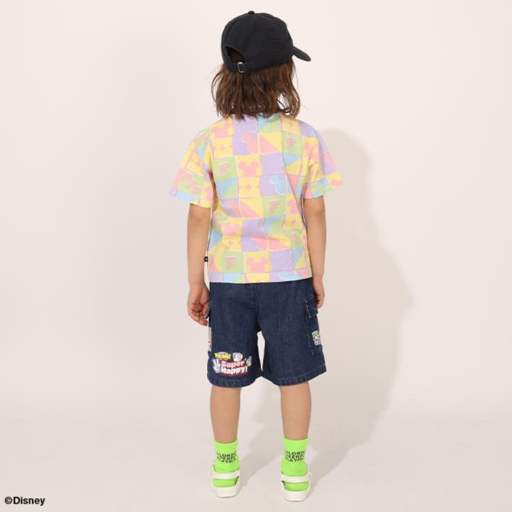 親子お揃い ディズニー WEB限定 パステルブロック総柄Tシャツ 1584K | BABYDOLL | 詳細画像3 