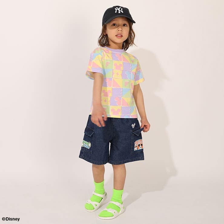 親子お揃い ディズニー WEB限定 パステルブロック総柄Tシャツ 1584K | BABYDOLL | 詳細画像4 