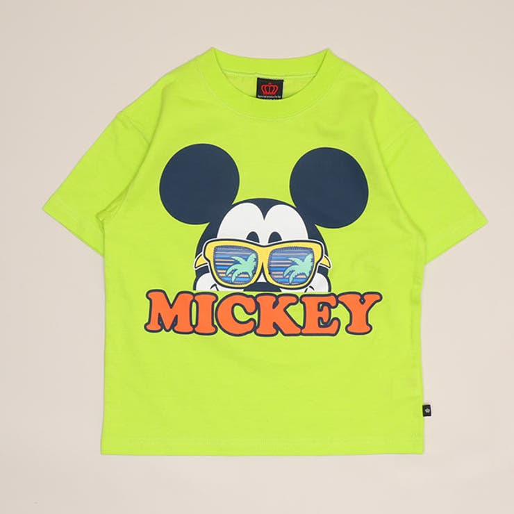 ミッキー/イエローグリーン | 親子お揃い ディズニー リゾート柄レンチキュラーTシャツ 1587K | BABYDOLL