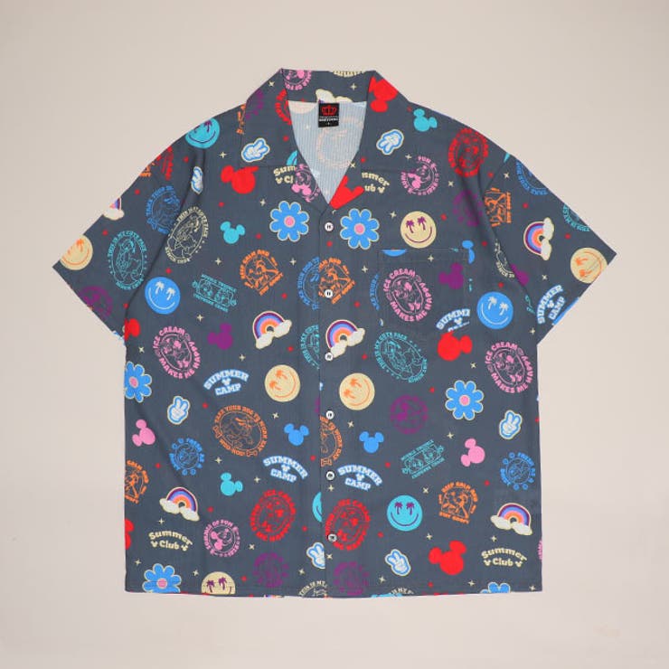 カカオブラック | 親子お揃い ディズニー リゾート総柄シャツ 1600A （ボトムス別売） | BABYDOLL