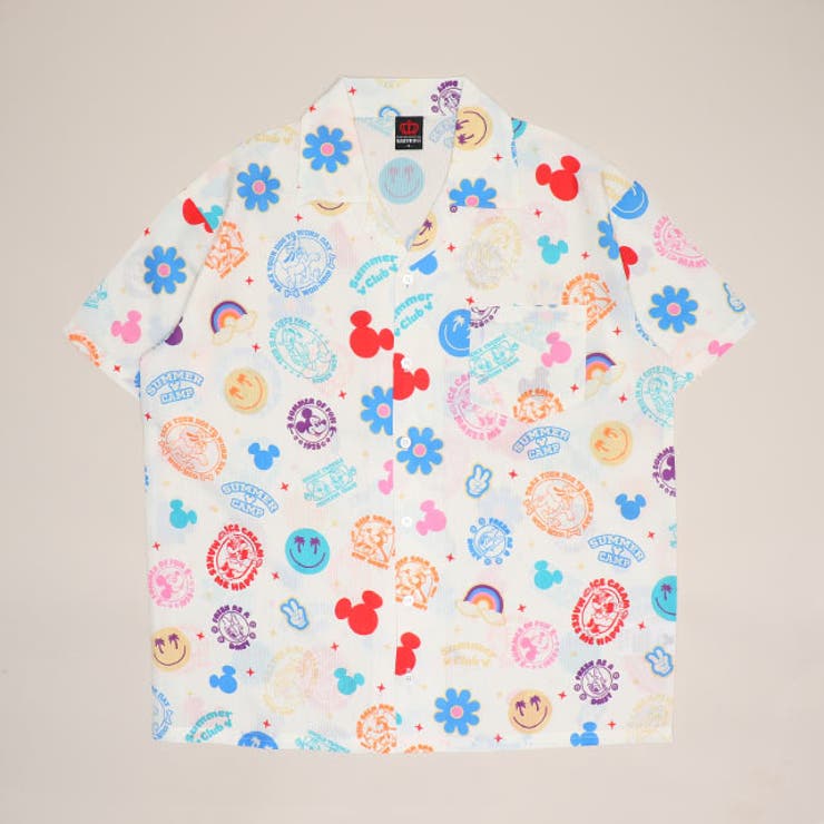オフホワイト | 親子お揃い ディズニー リゾート総柄シャツ 1600A （ボトムス別売） | BABYDOLL