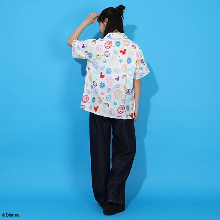 親子お揃い ディズニー リゾート総柄シャツ 1600A （ボトムス別売） | BABYDOLL | 詳細画像3 