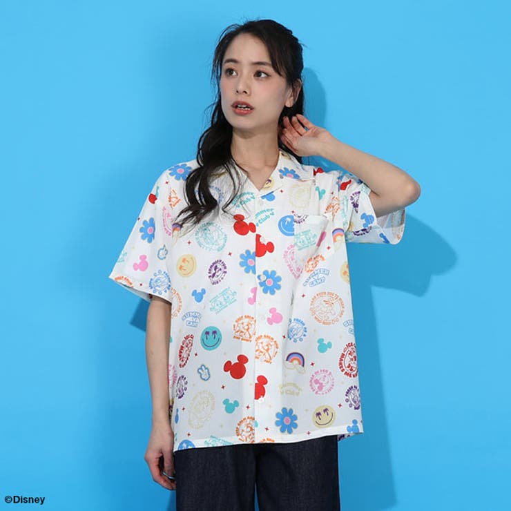親子お揃い ディズニー リゾート総柄シャツ 1600A （ボトムス別売） | BABYDOLL | 詳細画像4 