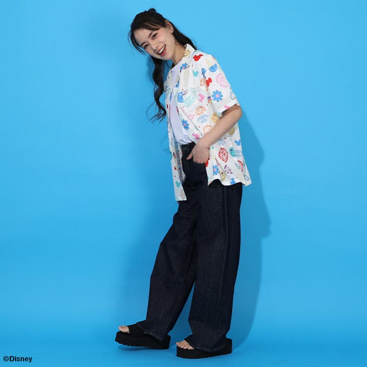 親子お揃い ディズニー リゾート総柄シャツ 1600A （ボトムス別売） | BABYDOLL | 詳細画像8 