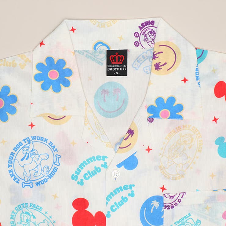 親子お揃い ディズニー リゾート総柄シャツ 1600A （ボトムス別売） | BABYDOLL | 詳細画像19 